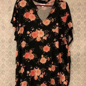 Lularoe Layla Mandarin Split Collar Top